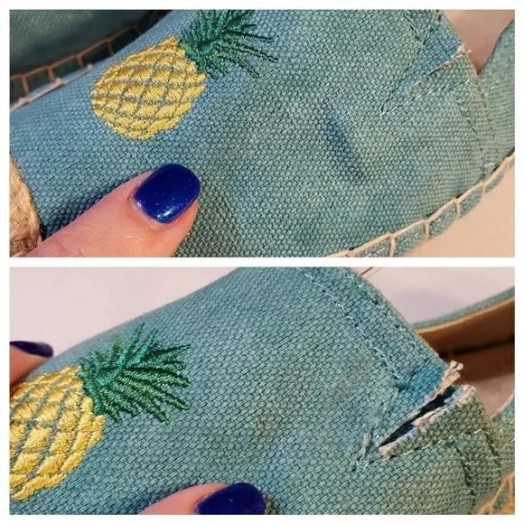 143 Girl Turquoise Espadrilles Pineapple 7M - Picture 7 of 8